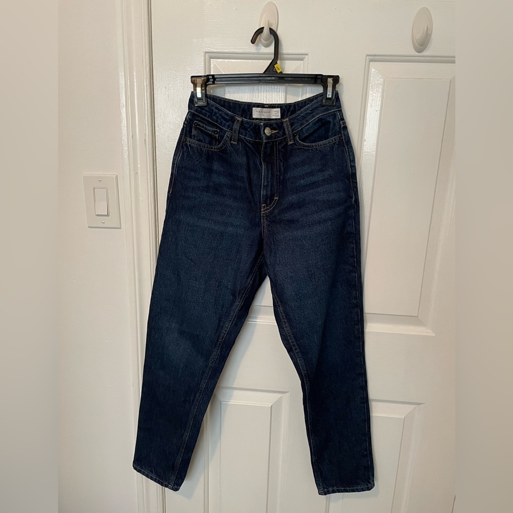Topshop Dark-wash Mom Jeans